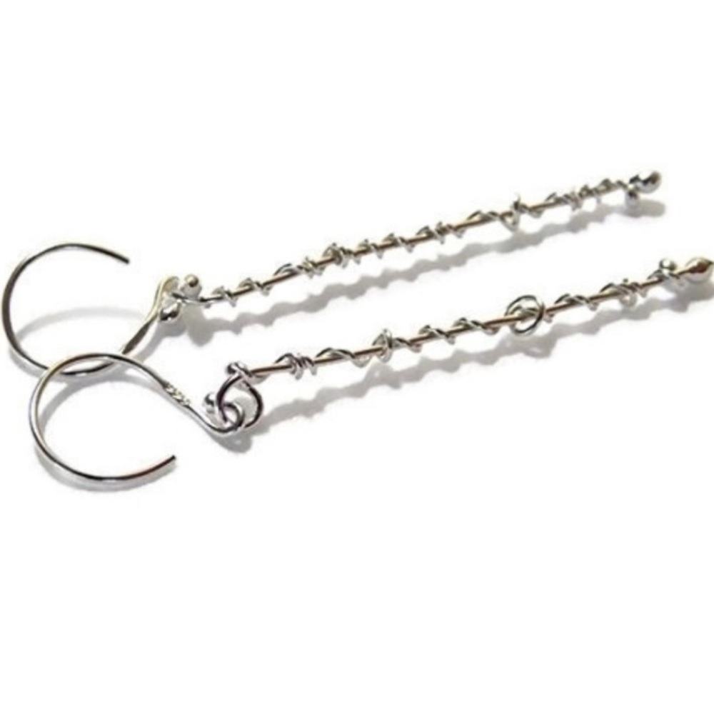 DONATED!  Sterling Silver Bar Earrings - Picture 8 of 16